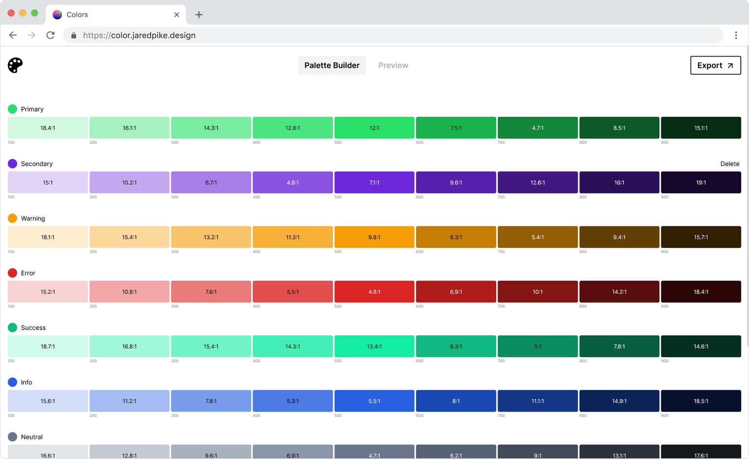 Accessible color tool mockup